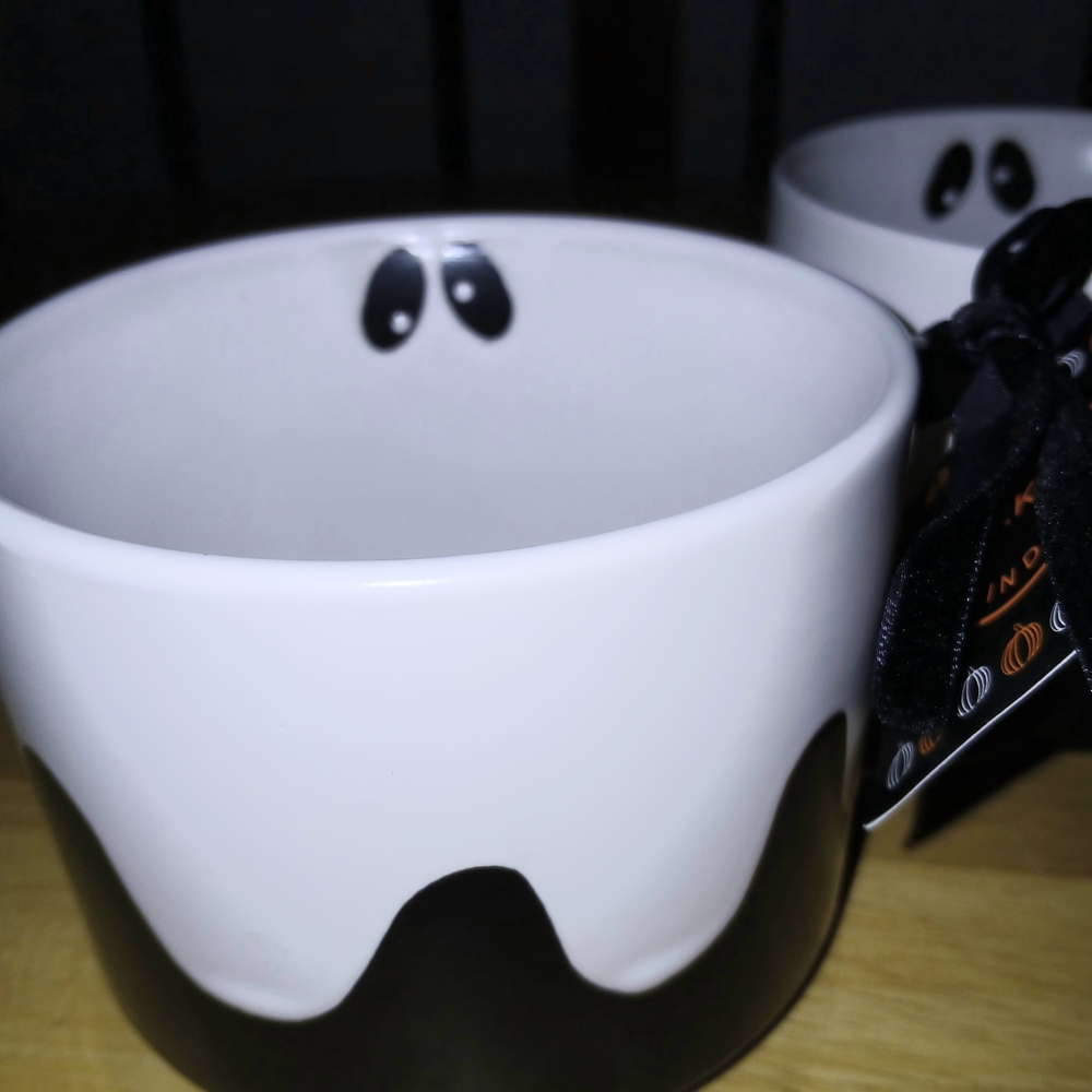 Ghost Design Black and White Mugs - Picture 2 of 3